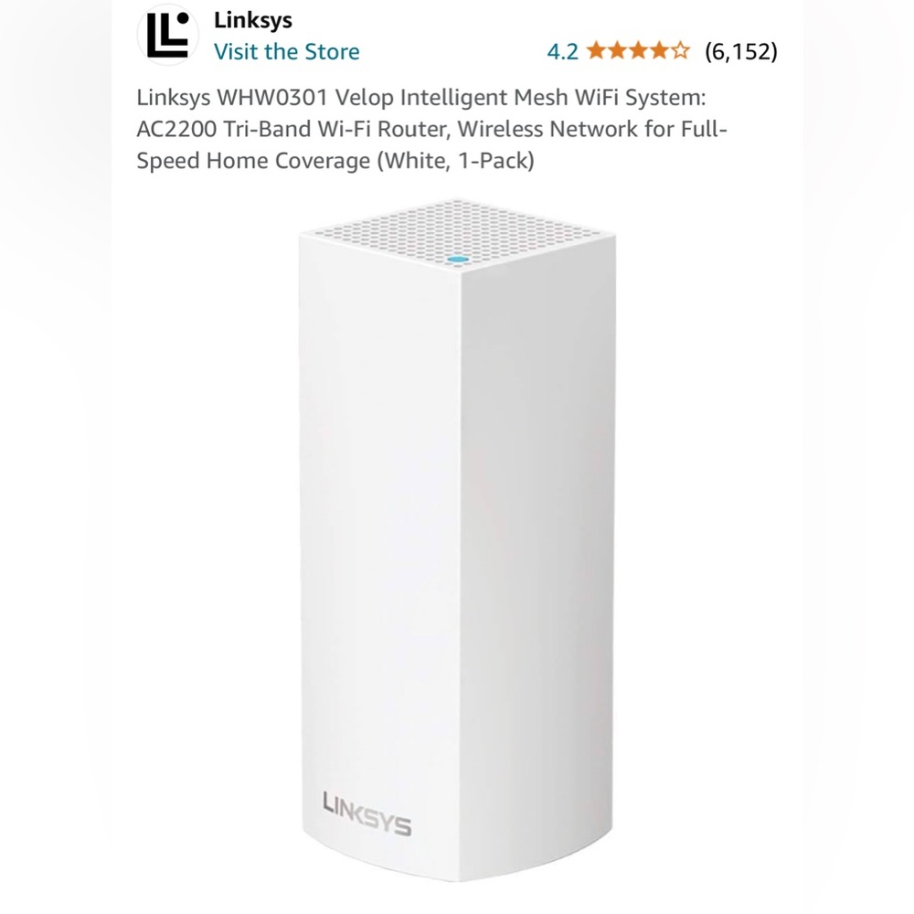 Linksys Velop Mesh WiFi WHW03